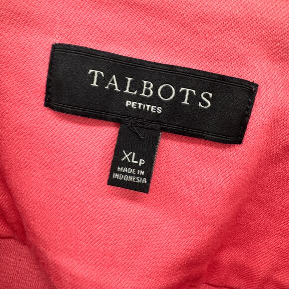 Talbots Jean Jacket Womens Petite XL XLp Coral Pink Denim Button Up Coastal - Picture 3 of 8